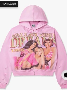 NEW Vale Forever Dreams Zip Up Hoodie 'Pink' Men's High-Quality Streetwear Fit